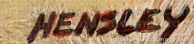 Authentic signature by Jackson Morey HENSLEY on Painting/Watercolour artwork