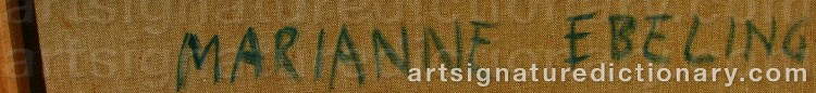 Authentic signature by Marianne ‘Me’ EBELING on artwork