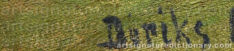 Authentic signature by Edvard DIRIKS on artwork