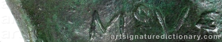 Authentic signature by William Mozart MCVEY on Sculpture artwork