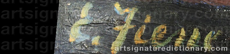 Authentic signature by Ernest FIENE on  artwork