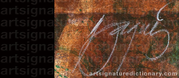 Authentic signature by Josep BAQUES on artwork