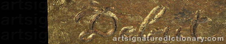 Authentic signature by Jean Didier DEBUT on  artwork