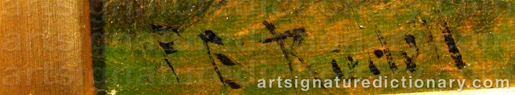 Authentic signature by Peter Edward RUDELL on  artwork