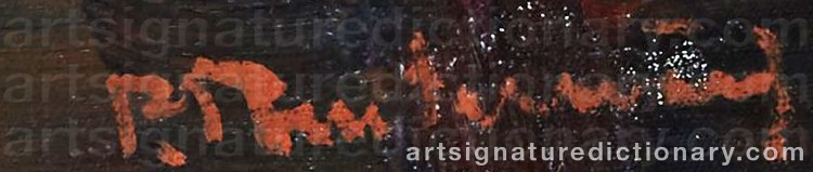 Authentic signature by Patrik REUTERSVÄRD on Painting/Watercolour artwork