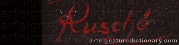 Authentic signature by Moritz RUSCHÉ on  artwork