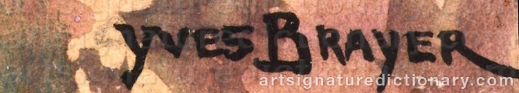 Authentic signature by Yves BRAYER on artwork