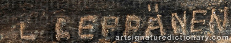 Authentic signature by Lauri LEPPÄNEN on Sculpture artwork