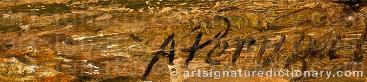 Authentic signature by Arthur The Younger PERIGAL on  artwork