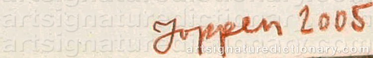 Authentic signature by Jacob ‘Joppen’ FRÖSSÉN on  artwork