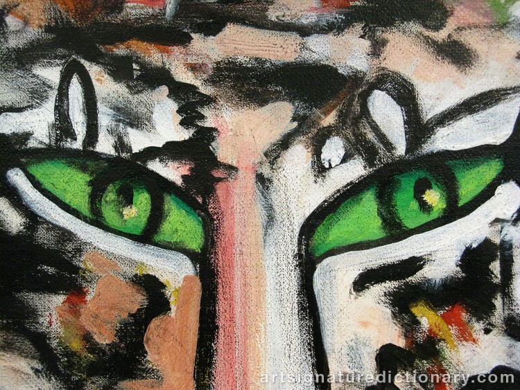 Close-up details showing Madelaine ‘M Pyk’ PYK signature forgery characteristics