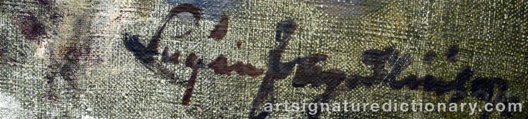 Authentic signature by Lucjan JAGODZINSKI on  artwork