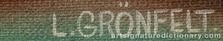 Authentic signature by Lars GRÖNFELT on Painting/Watercolour artwork