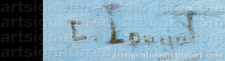 Authentic signature by Edmond LOUYOT on  artwork