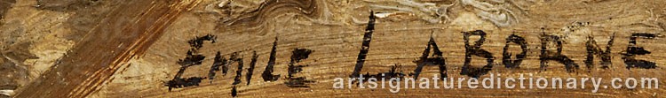 Authentic signature by Edmé Emile LABORNE on artwork