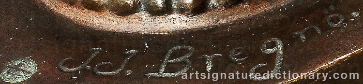 Authentic signature by Jens Jacob BREGNÖ on  artwork