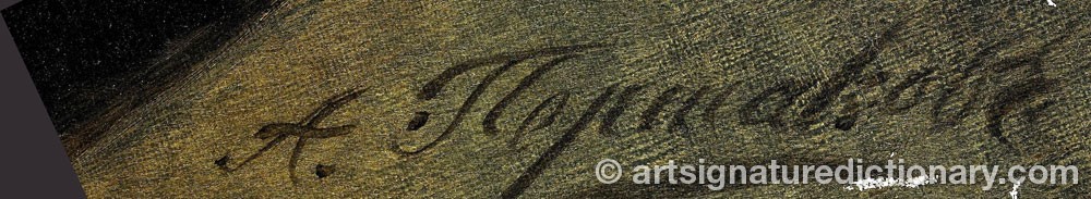 Authentic signature by Alexander Feodorovitch PERSHAKOV on  artwork