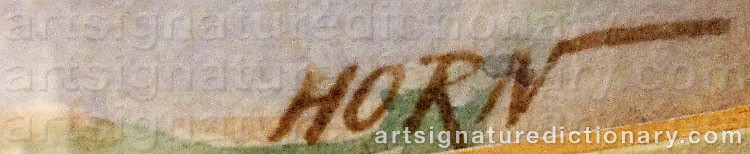 Authentic signature by Carl HORN on  artwork