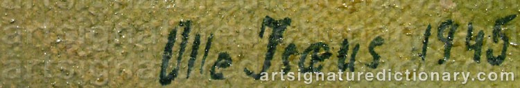 Authentic signature by Olle ISÆUS on  artwork