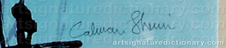Authentic signature by Calman SHEMI on  artwork