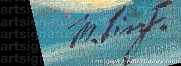 Authentic signature by Maria Veronica LISZT on Painting/Watercolour artwork