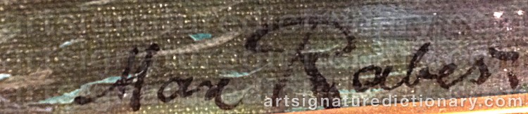 Authentic signature by Max RABES on Painting/Watercolour artwork