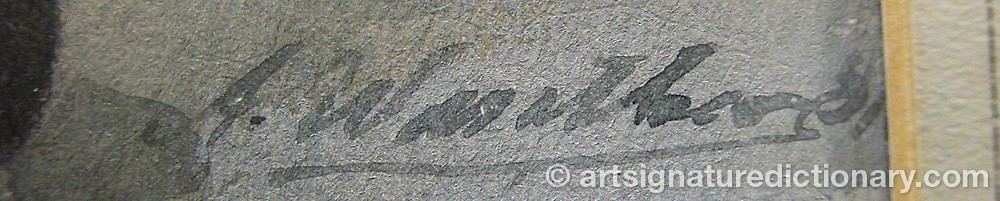 Authentic signature by Arnold WINTHER on artwork
