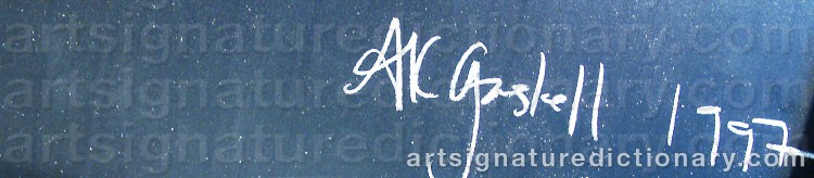 Authentic signature by Anna GASKELL on  artwork