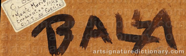 Authentic signature by Giacomo BALLA on artwork