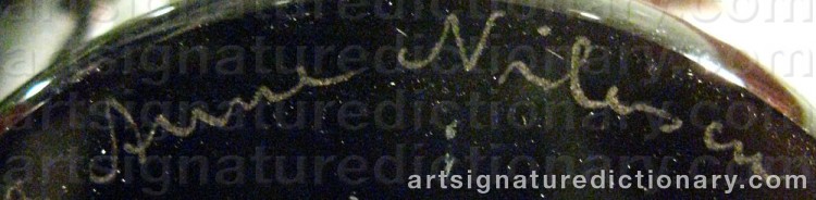 Authentic signature by Anne NILSSON on  artwork