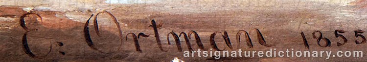 Authentic signature by E. ORTMAN on Painting/Watercolour artwork