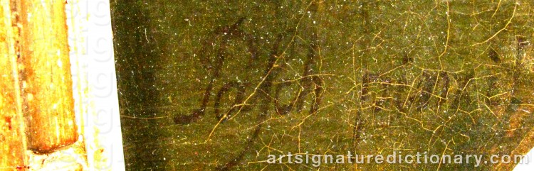 Authentic signature by Lorentz (The Younger) PASCH on  artwork
