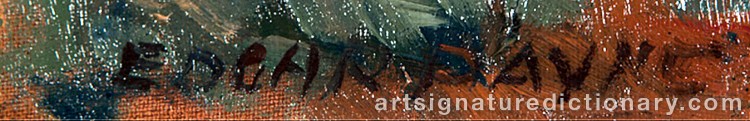 Authentic signature by Edgar Alwin PAYNE on Painting/Watercolour artwork