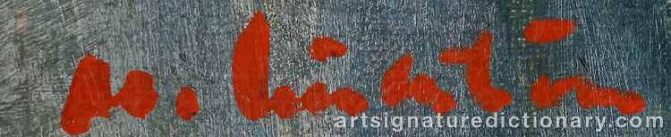 Authentic signature by Martin LINDSTRÖM on artwork