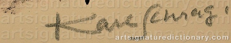 Authentic signature by Karl SCHRAG on  artwork