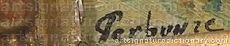 Authentic signature by Paul Emile Léon PERBOYRE on  artwork