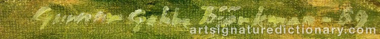 Authentic signature by Gunnar BJÖRKMAN on  artwork
