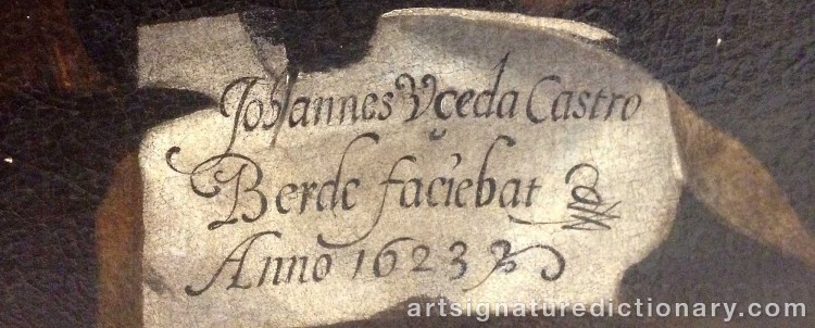 Authentic signature by Juan De UCEDA on Painting/Watercolour artwork