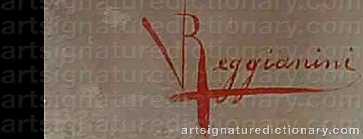 Authentic signature by Vittorio REGGIANINI on  artwork
