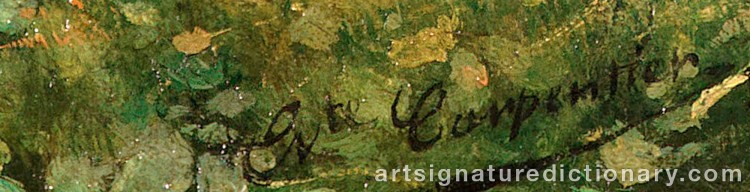 Authentic signature by Evariste CARPENTIER on Painting/Watercolour artwork