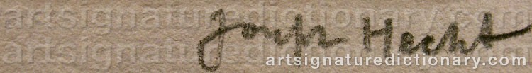 Authentic signature by Joseph HECHT on artwork