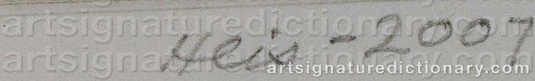Authentic signature by Outi HEISKANEN on  artwork