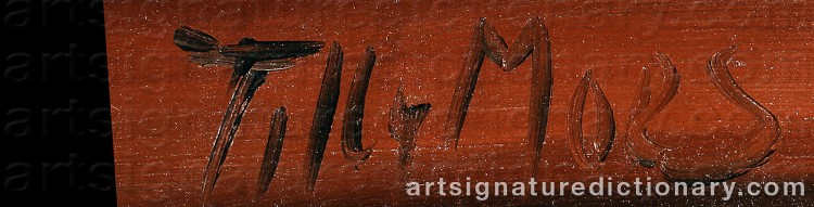 Authentic signature by Tilly MOES on  artwork
