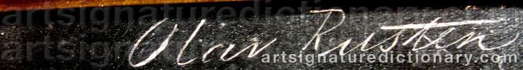 Authentic signature by Olav RUSTEN on  artwork