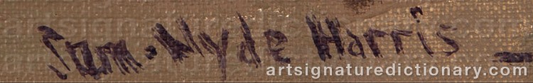 Authentic signature by Samuel Hyde HARRIS on Painting/Watercolour artwork
