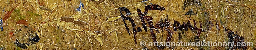 Authentic signature by Vladimir Gavrilovich KAZANTSEV on  artwork