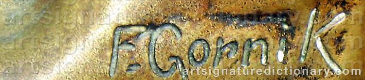 Authentic signature by Friedrich GORNIK on  artwork