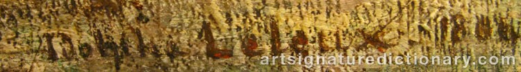 Authentic signature by Adolphe LELEUX on  artwork