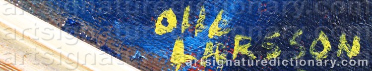 Authentic signature by Olle LARSSON on artwork