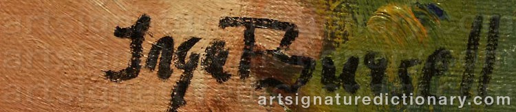 Authentic signature by Inga BURSELL on Painting/Watercolour artwork